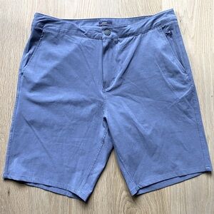 Johnnie O Shorts Men's Size 32Blue Golf Performance Chino Flat Front 9” Inseam